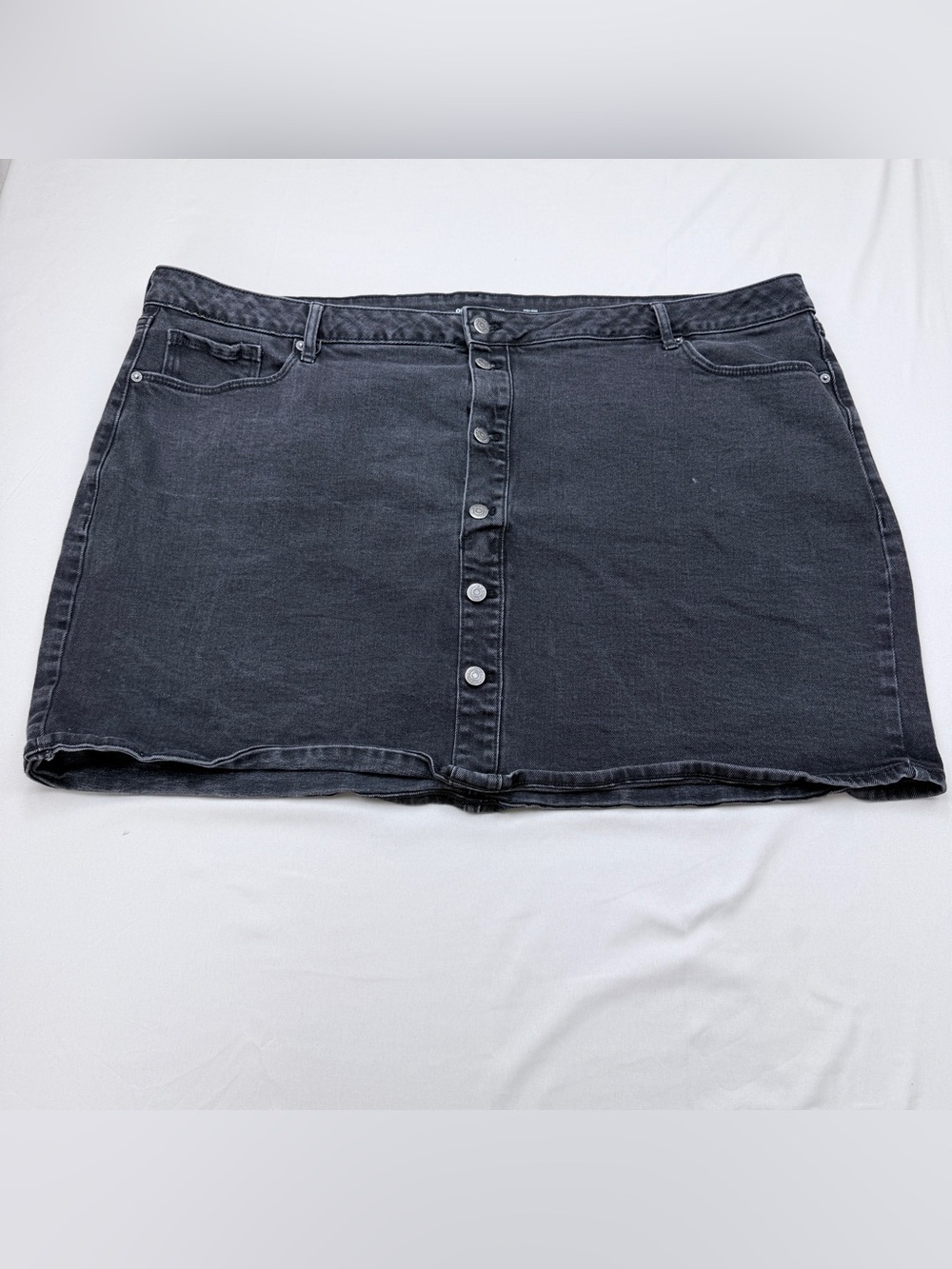 Old Navy Black Button-Front Denim Mini Skirt